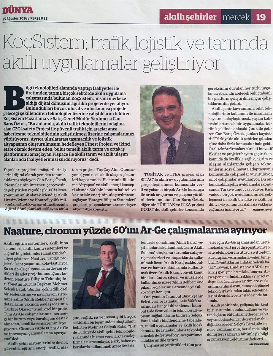 Naature Teknoloji Dünya Gazetesi 2016